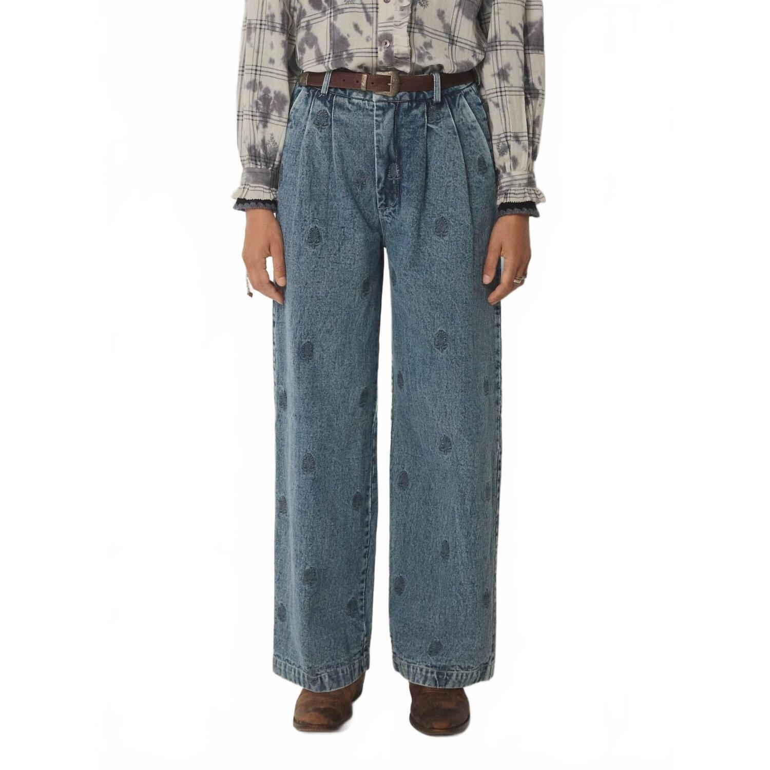 New Maison Hotel Paco Wide Leg Pant In Hamptons Blue